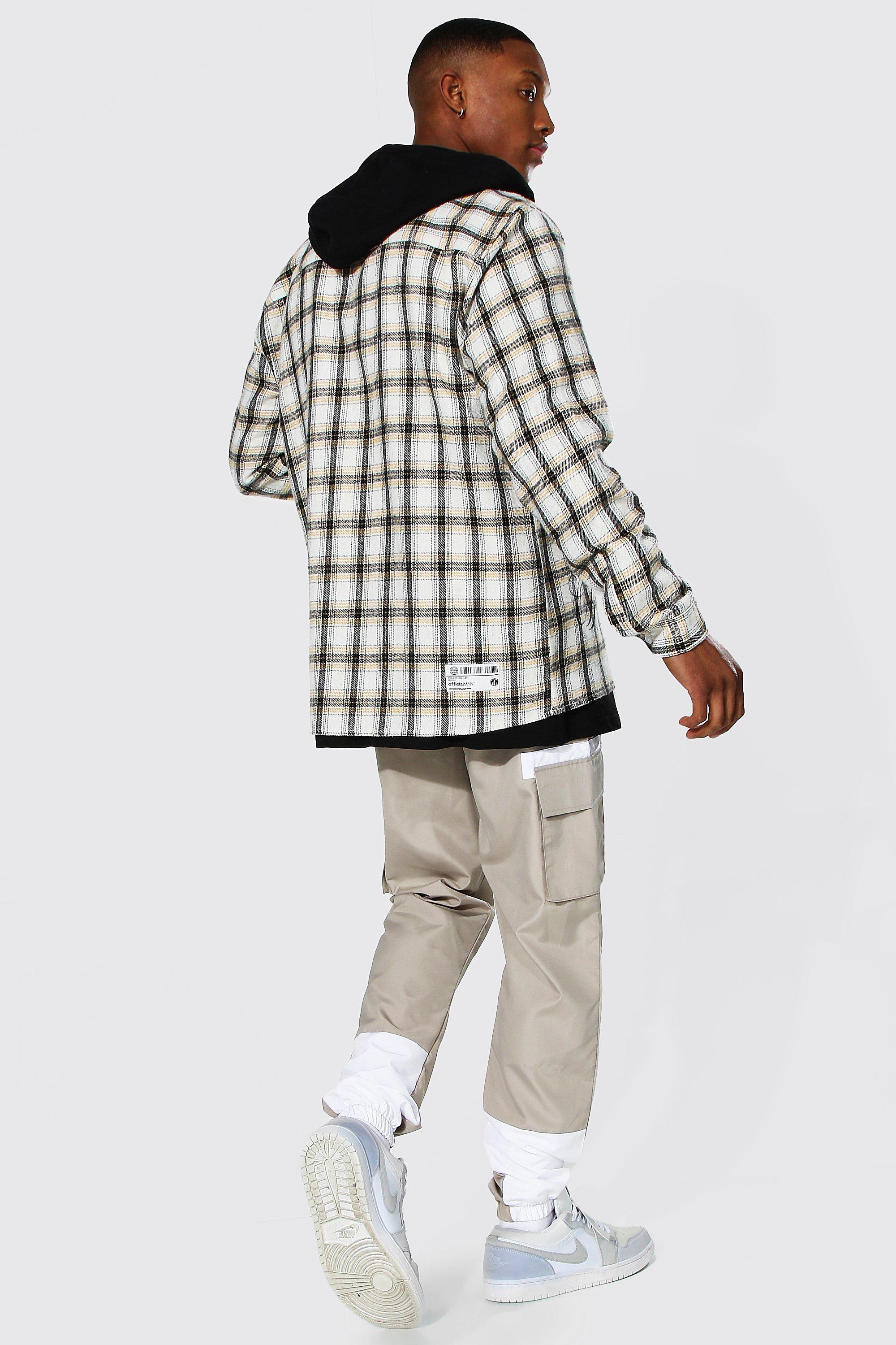 Heavy Weight Check Hooded Overshirt | boohoo Heavy Weight Check Hooded Overshirt | boohoo