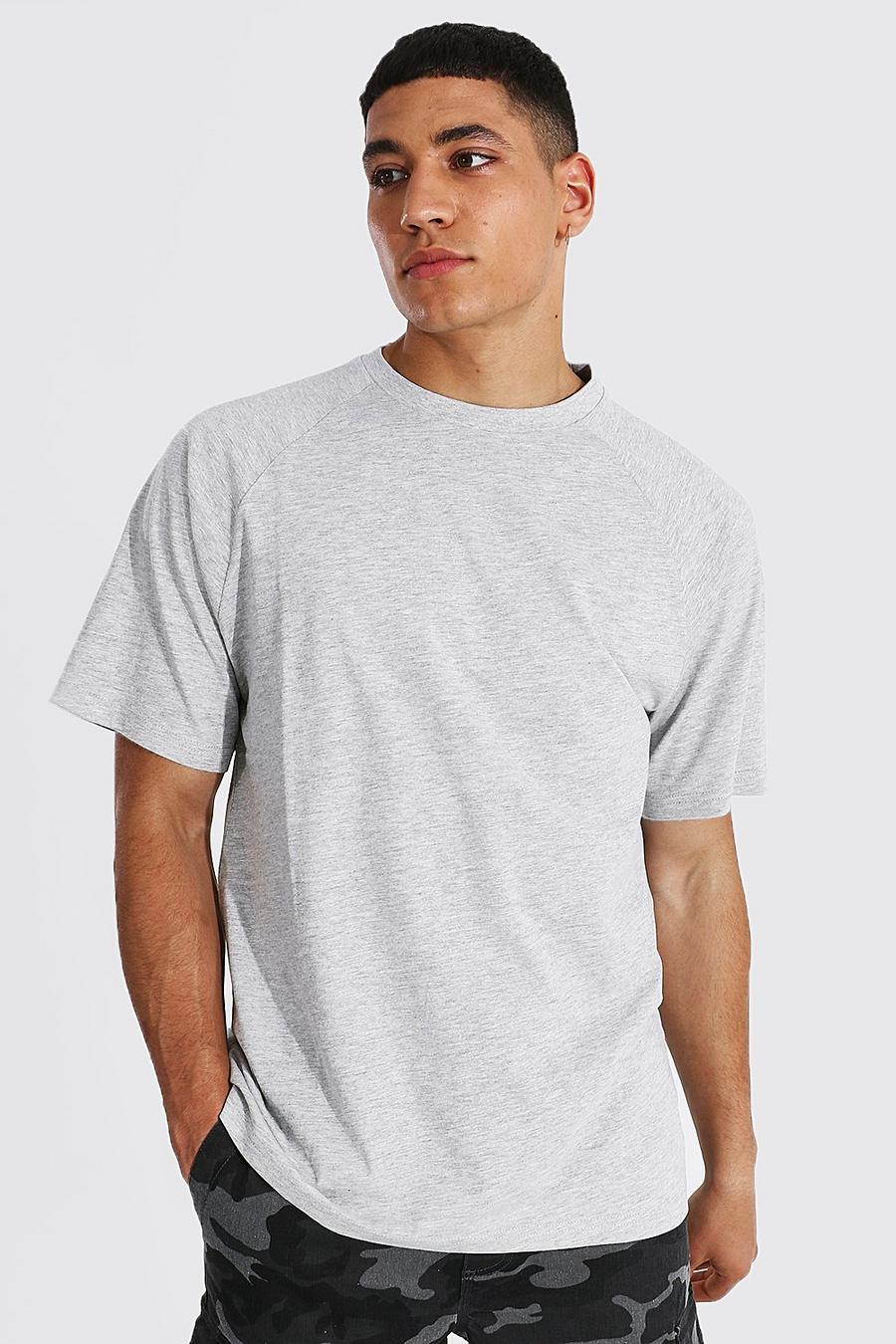 Grey marl Raglan Crew Neck T-shirt image number 1