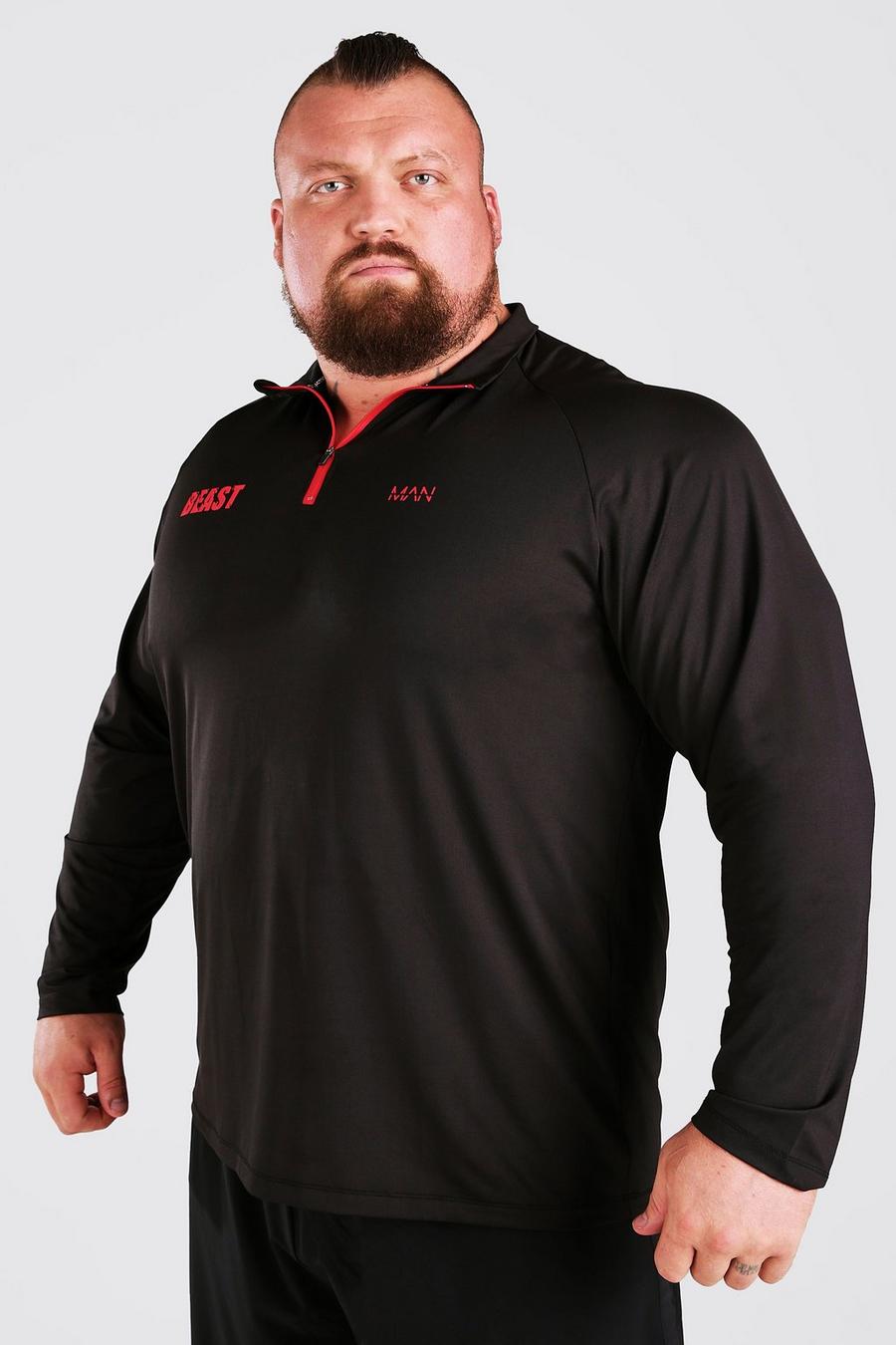 חולצת ספורט של MAN Active X Beast בגזרה שרירית עם צווארון משפך image number 1