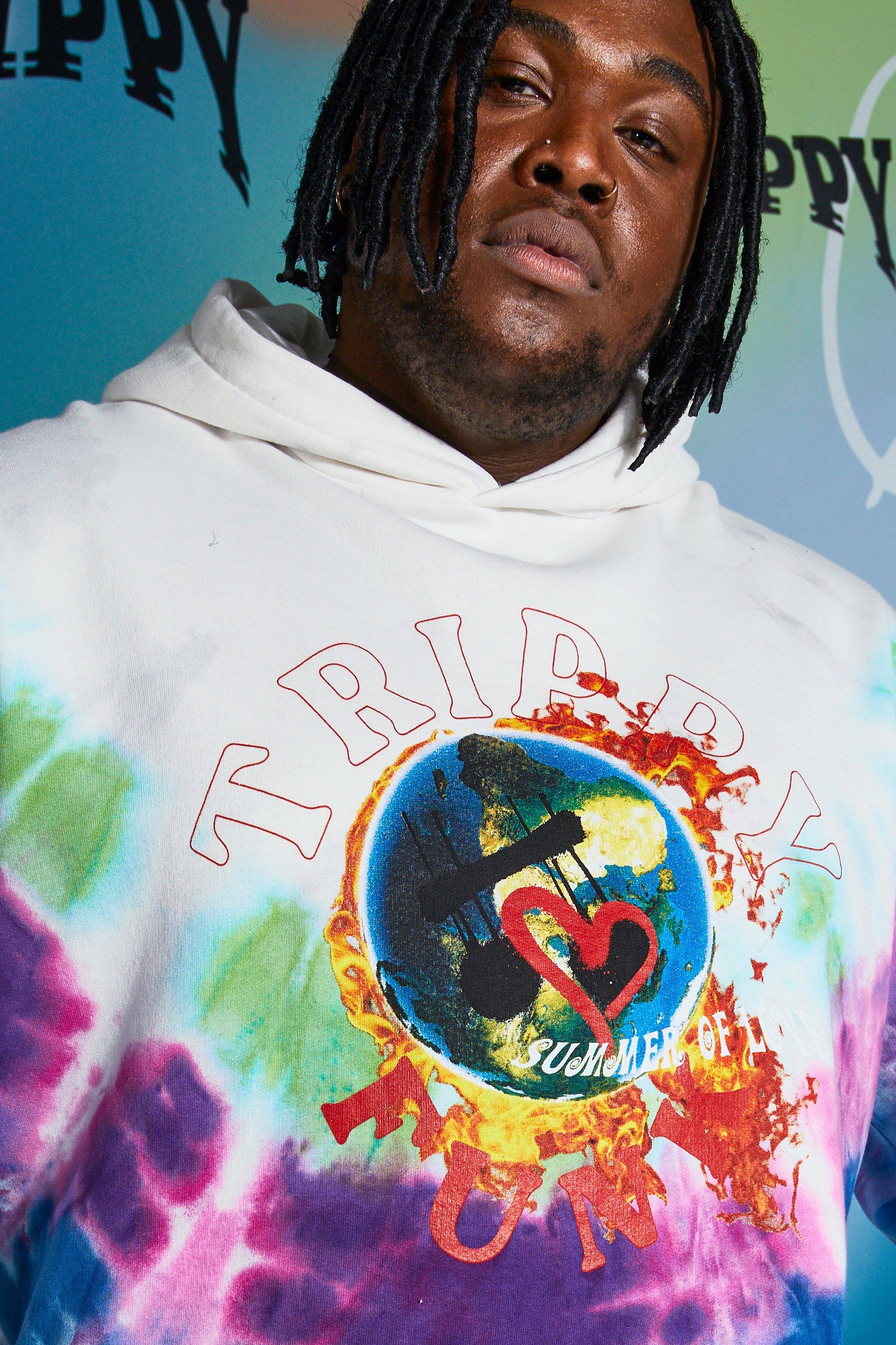 Plus Size Loose Fit Trippy Funk Hoodie boohoo FI