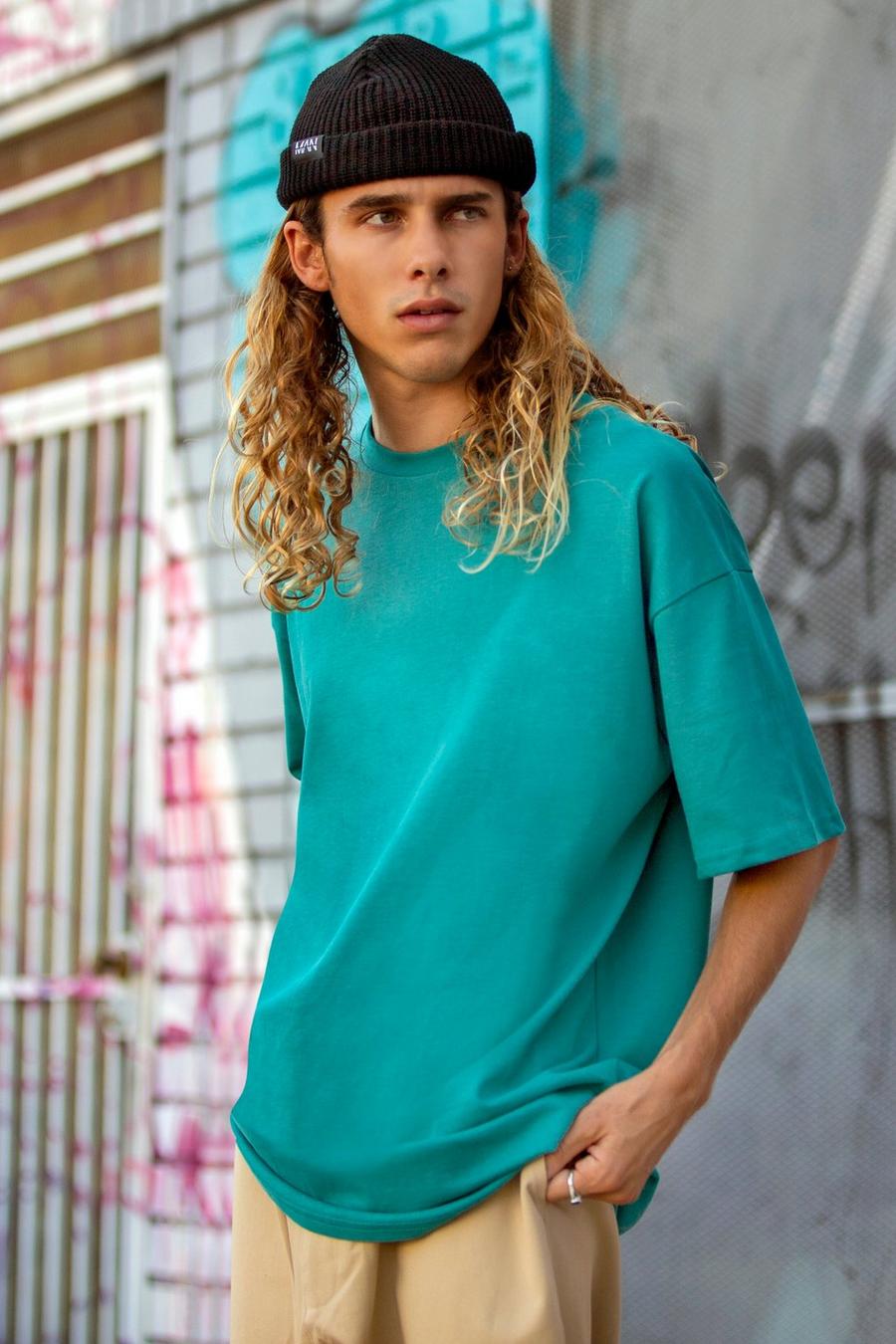 Teal Heavy Weight Oversized T-Shirt image number 1