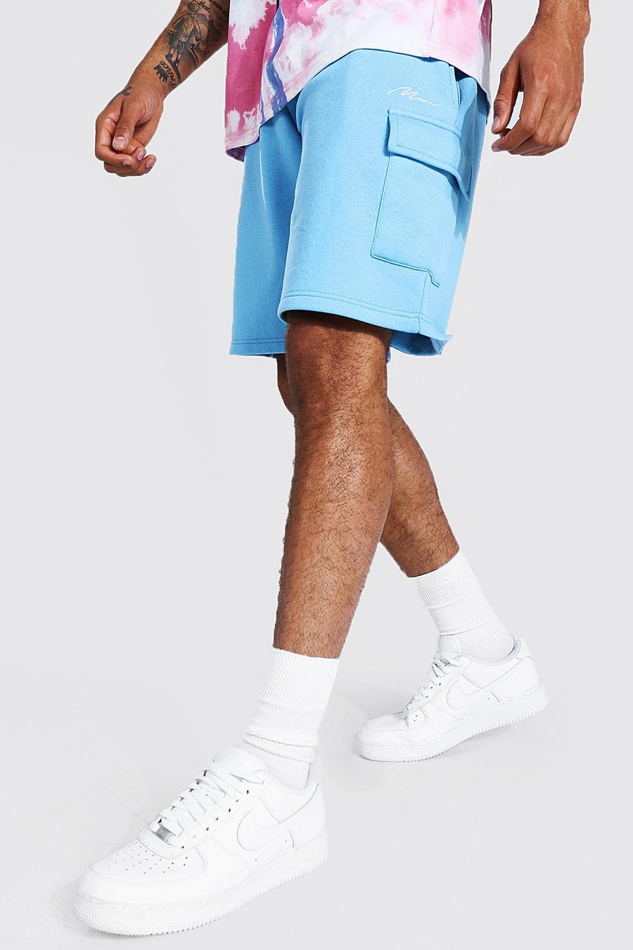 Blue Man Signature Mid Loose Cargo Jersey Shorts image number 1