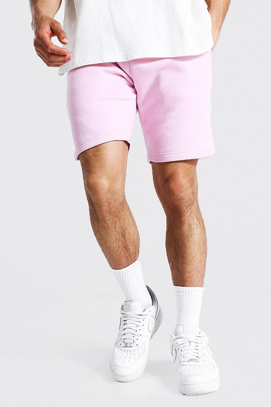 Light pink Basic Mid Length Regular Jersey Shorts image number 1