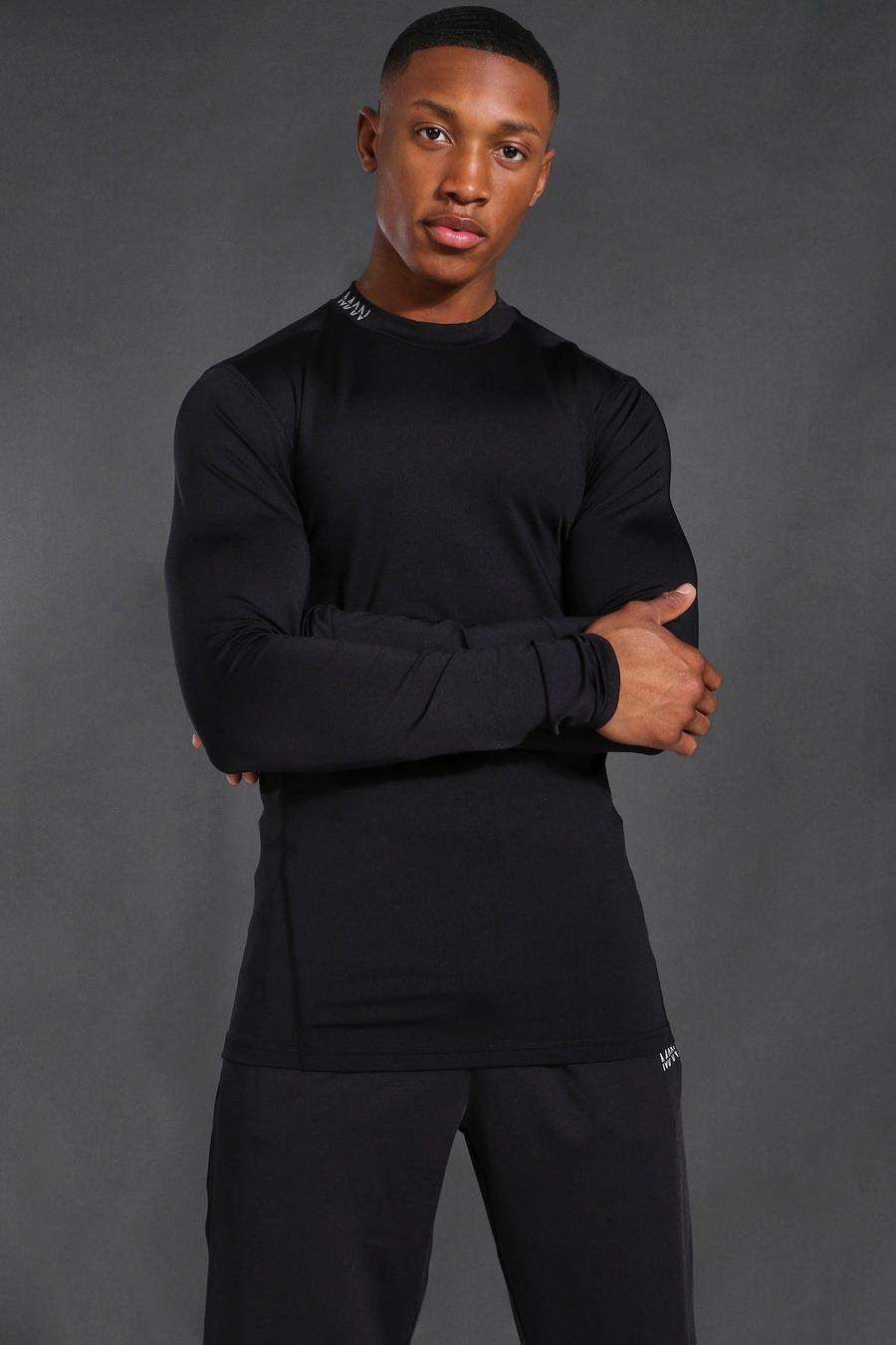 Black negro Man Active Compression Long Sleeve T-shirt