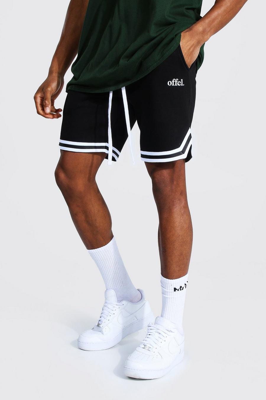 Black Offcl Basketball Jersey Shorts With Tape image number 1