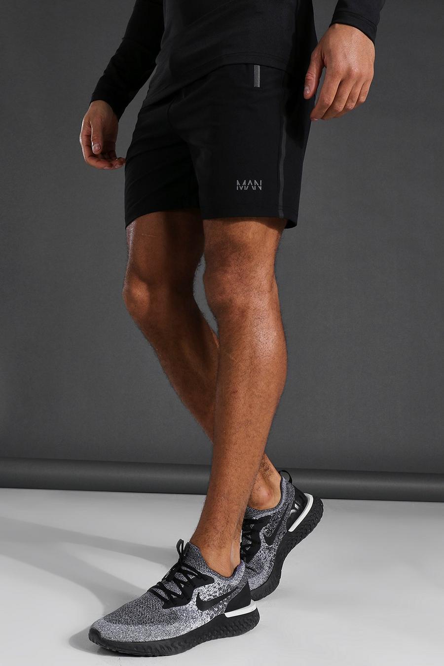 Man Active reflektierende Shorts, Schwarz black