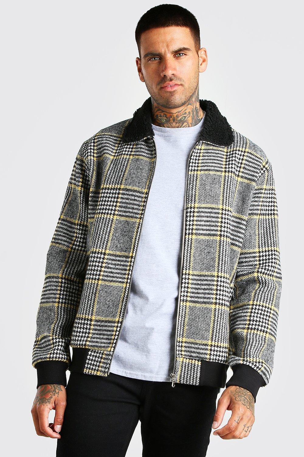 Checkered harrington clearance jacket