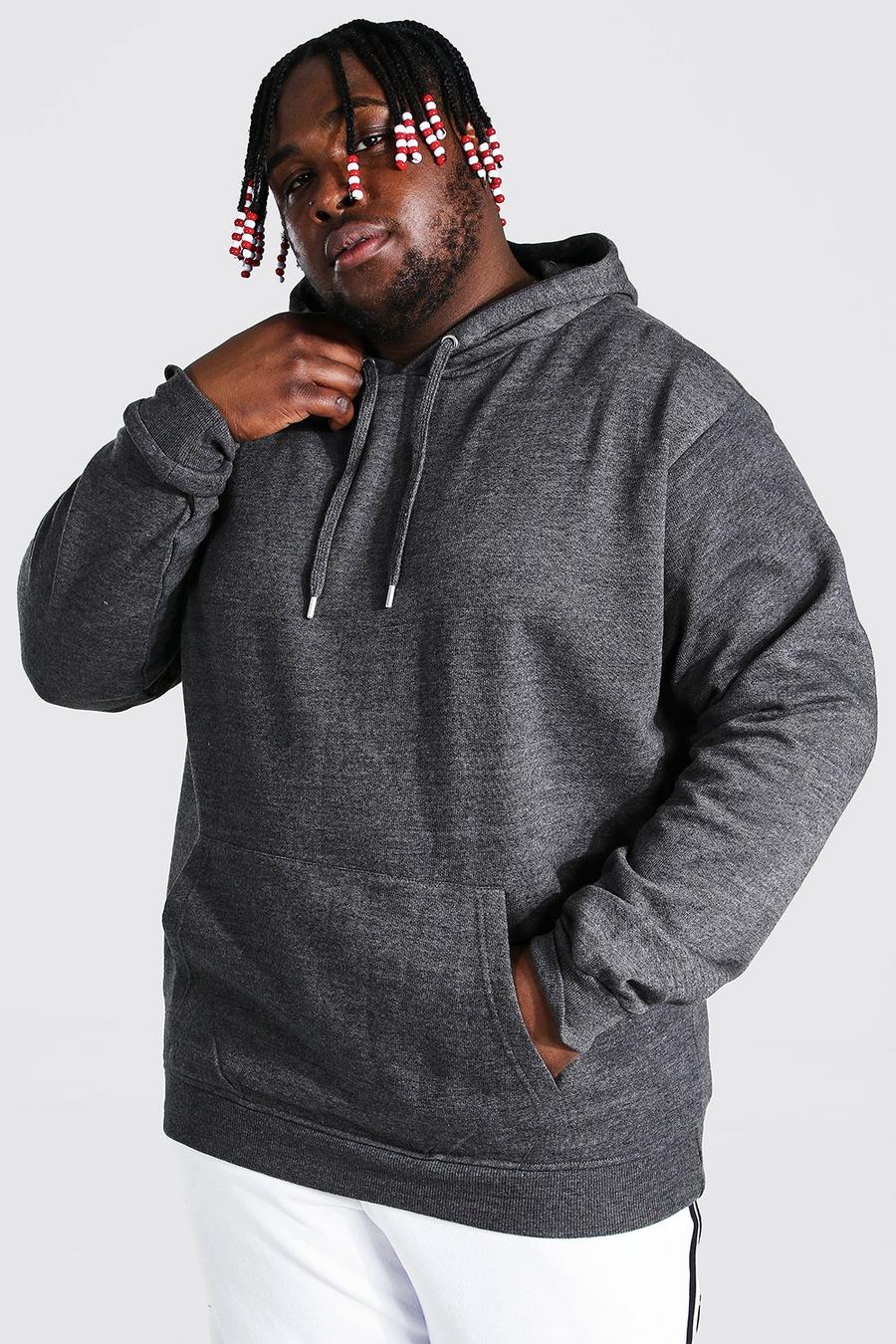 Charcoal Plus Size Basic Over The Head Hoodie image number 1