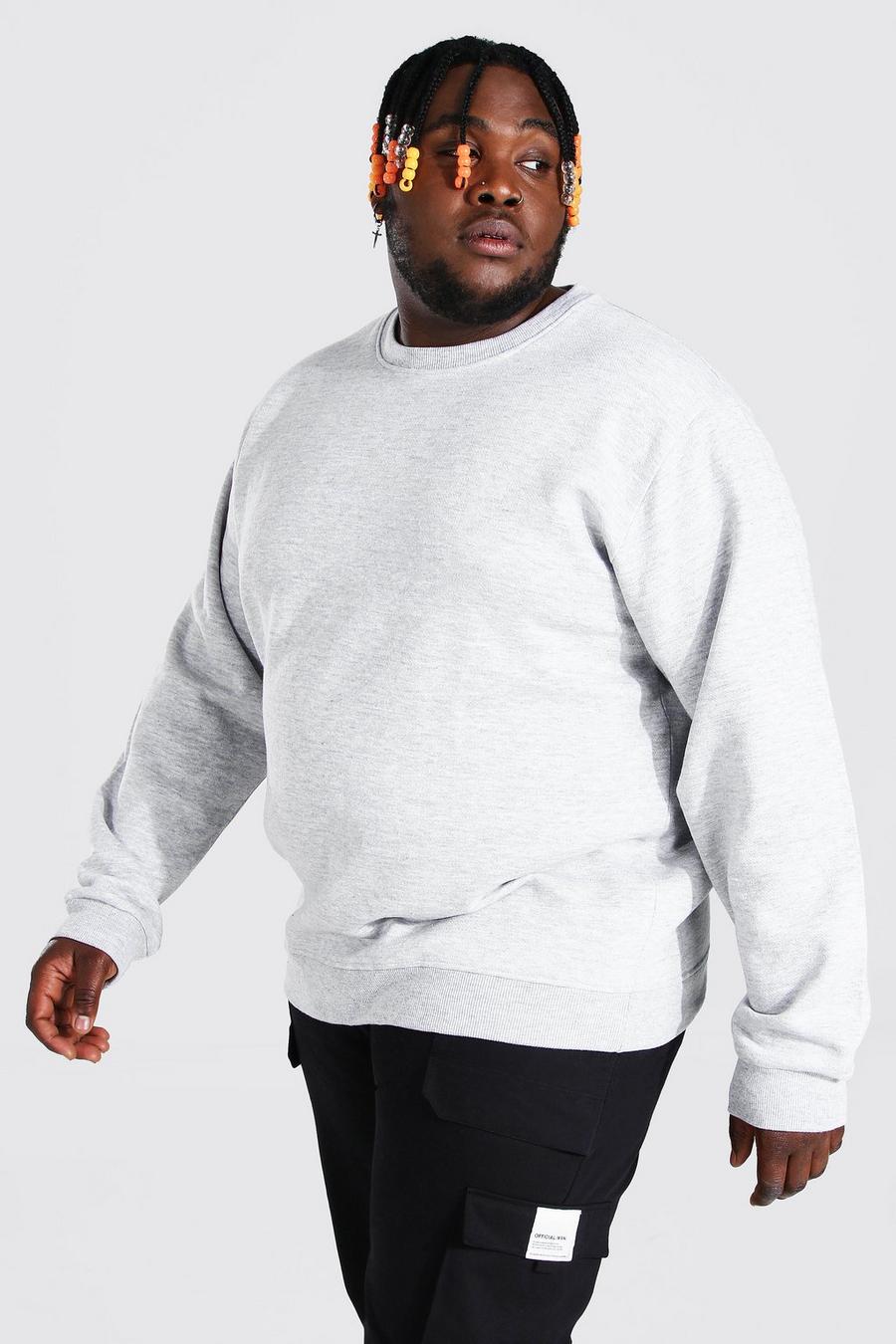 Big & Tall Basic Sweatshirt, Grau meliert image number 1