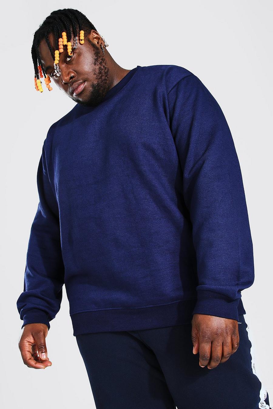 Big & Tall Basic Sweatshirt, Marineblau image number 1