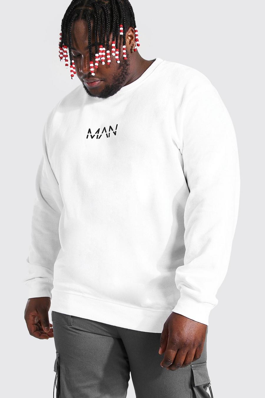 White vit Plus Size - MAN Dash Sweatshirt