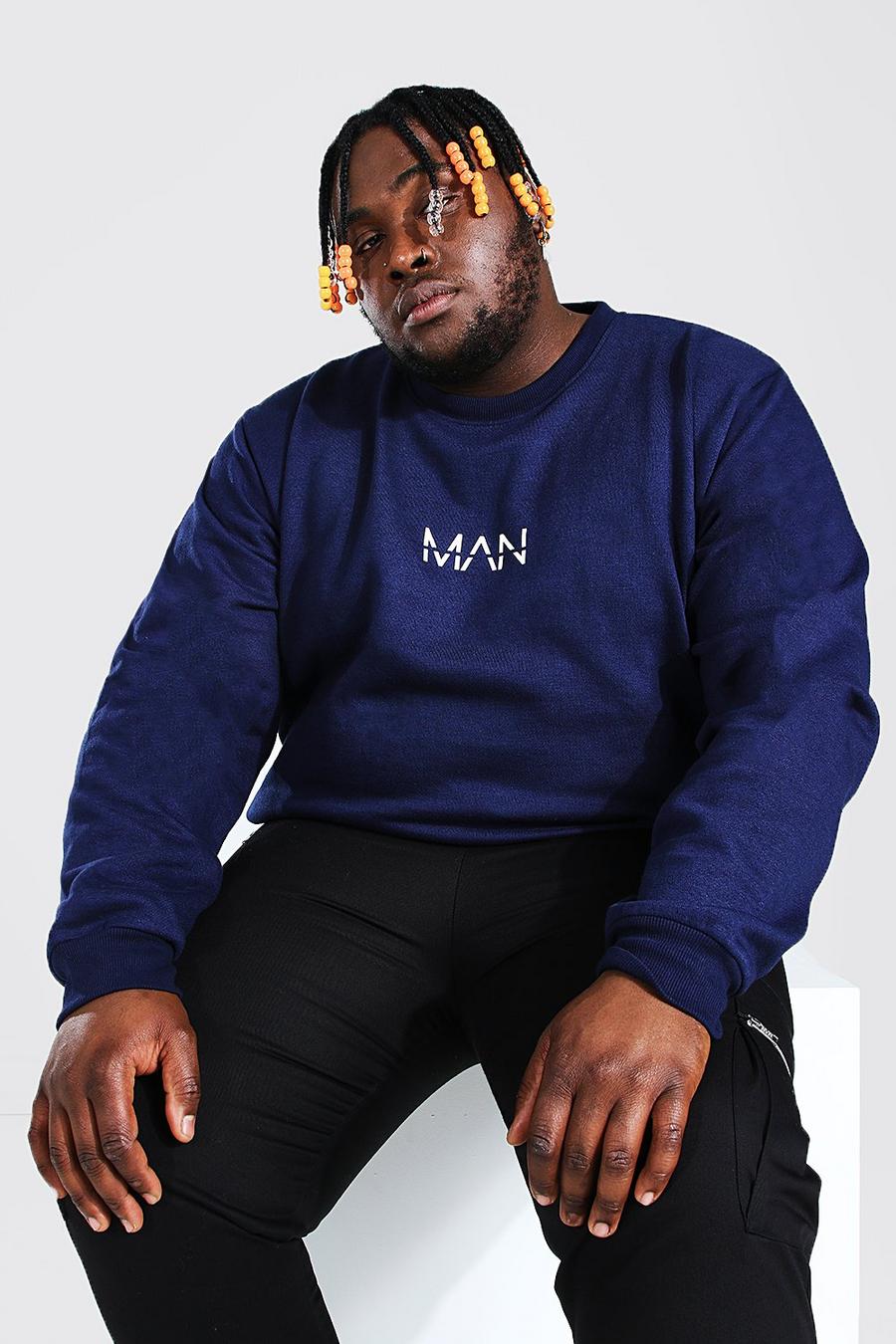 Plus Man-Dash Sweatshirt, Marineblau image number 1