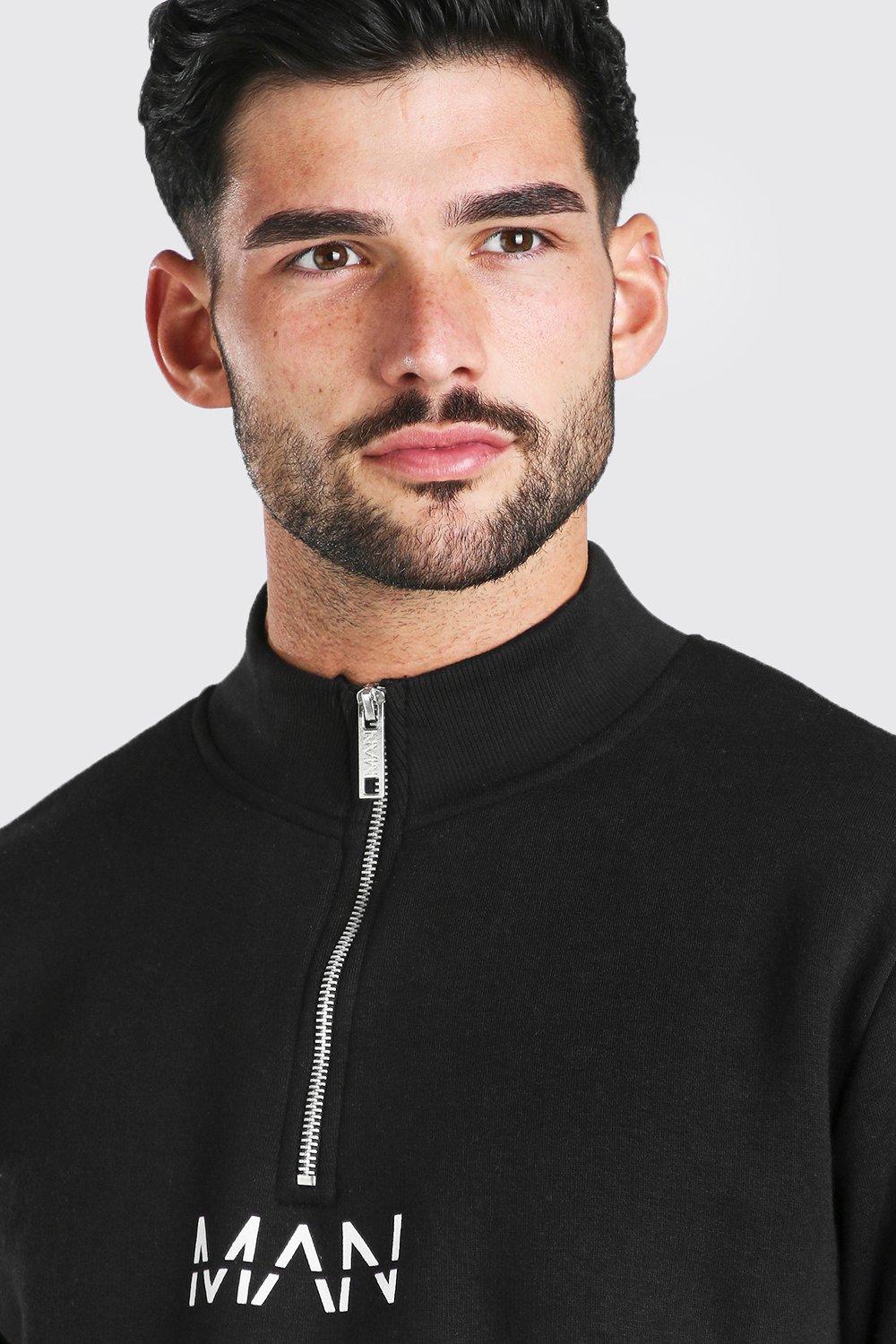 zip funnel neck sweatshirt