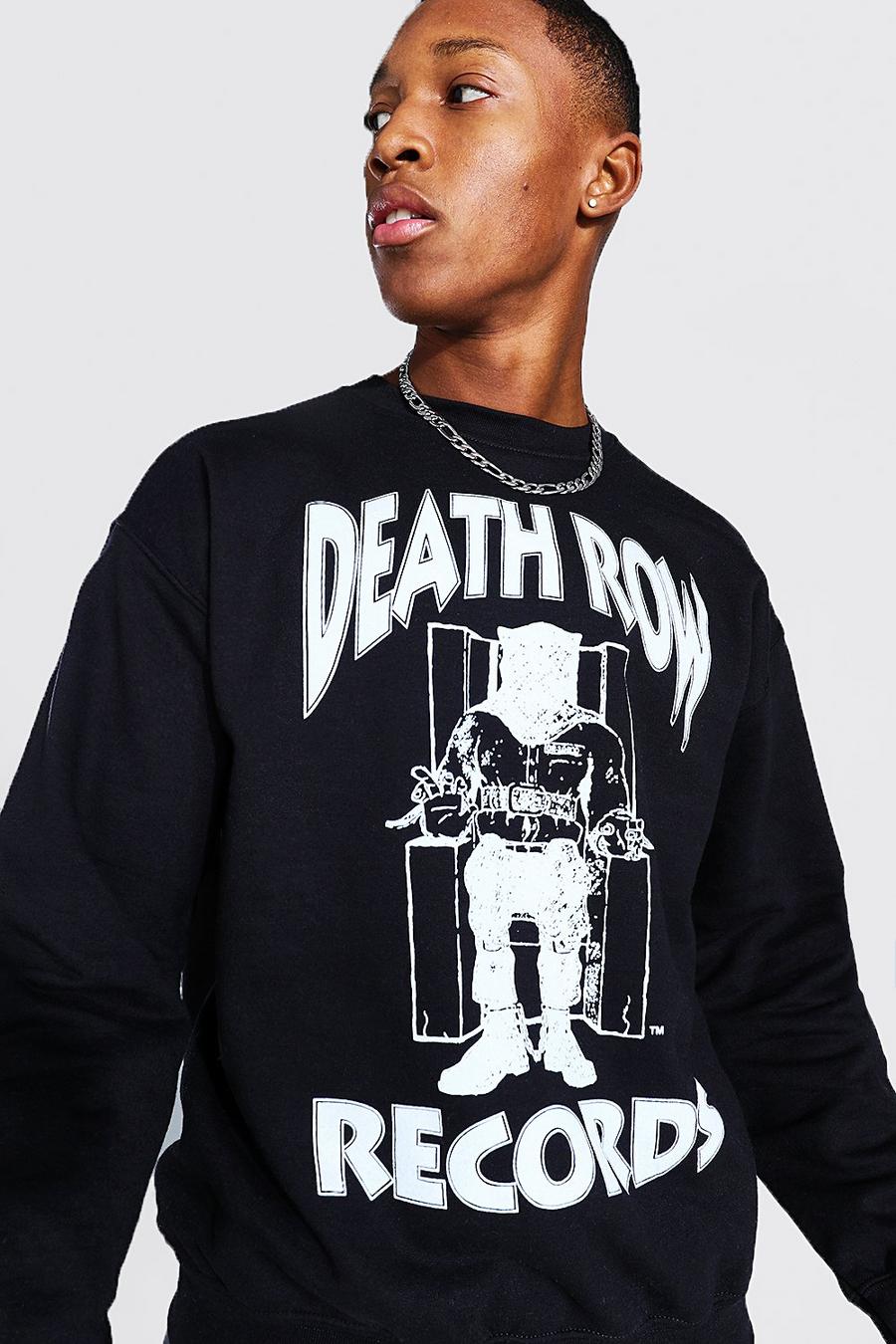 Black "Death Row Records" Sweatshirt med officiellt tryck image number 1