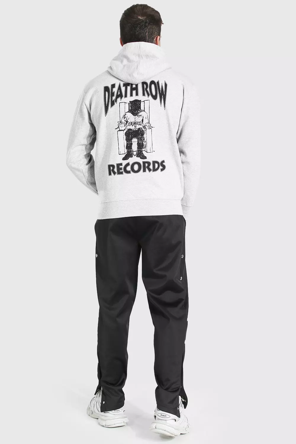 Grey marl Death Row Records Back Print Hoodie alternative image