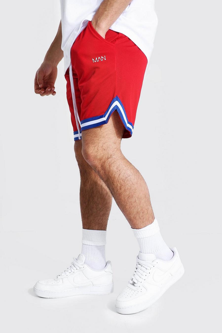 Red Original Man Mesh Basketball Tape Shorts image number 1