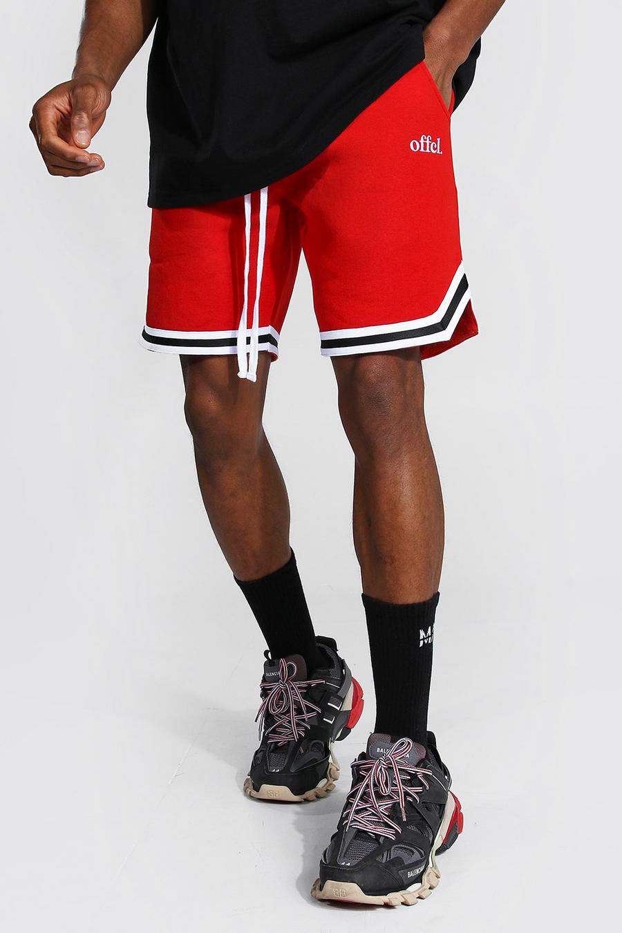 Red Offcl Basketball Jersey Shorts With Tape image number 1