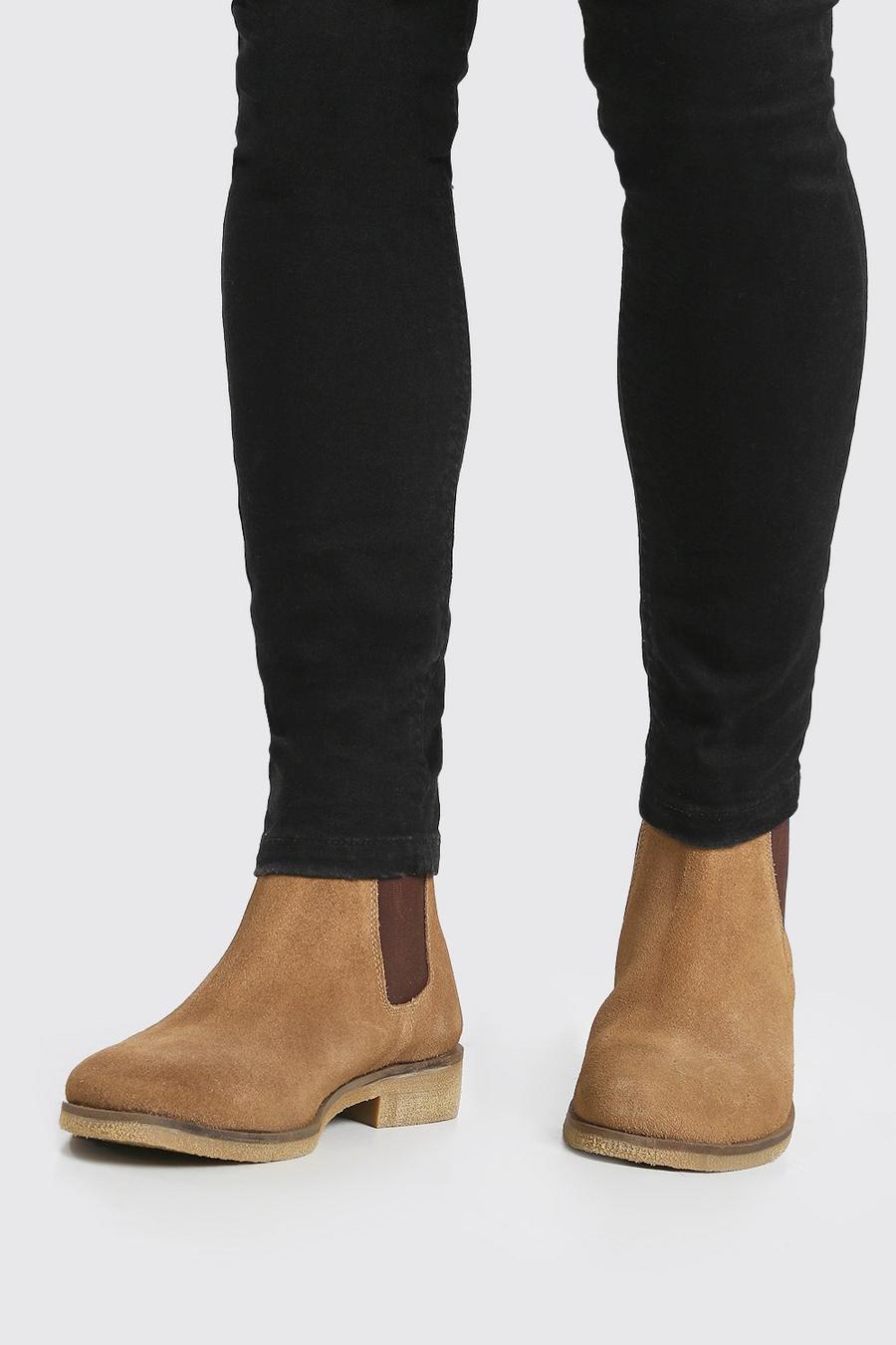 Tan Real Suede Chelsea Boot image number 1