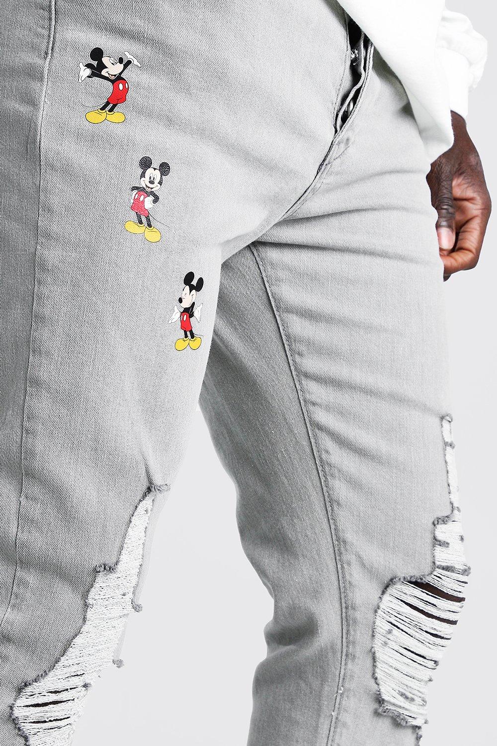 Mickey mouse hot sale ripped jeans