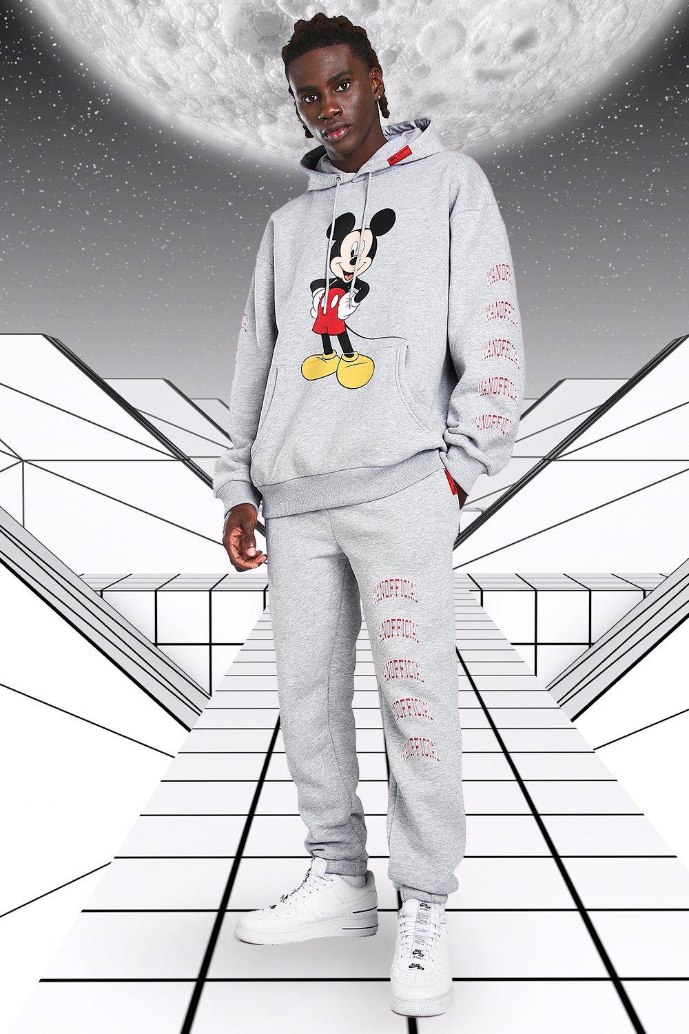 Printed joggers - Grey marl/Mickey Mouse - Men