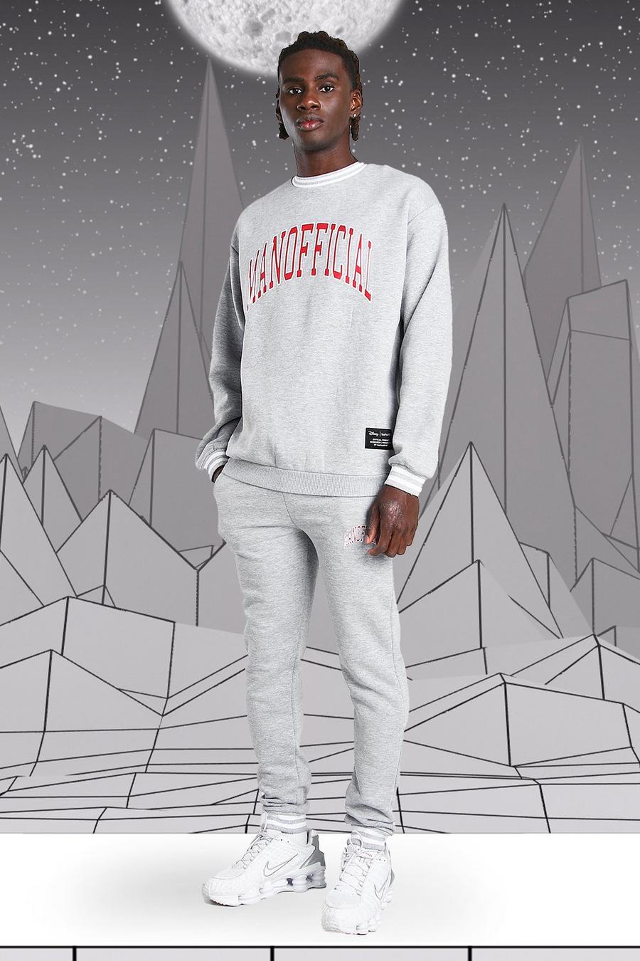 Grey marl Disney Mickey MAN Official Sweater Tracksuit image number 1