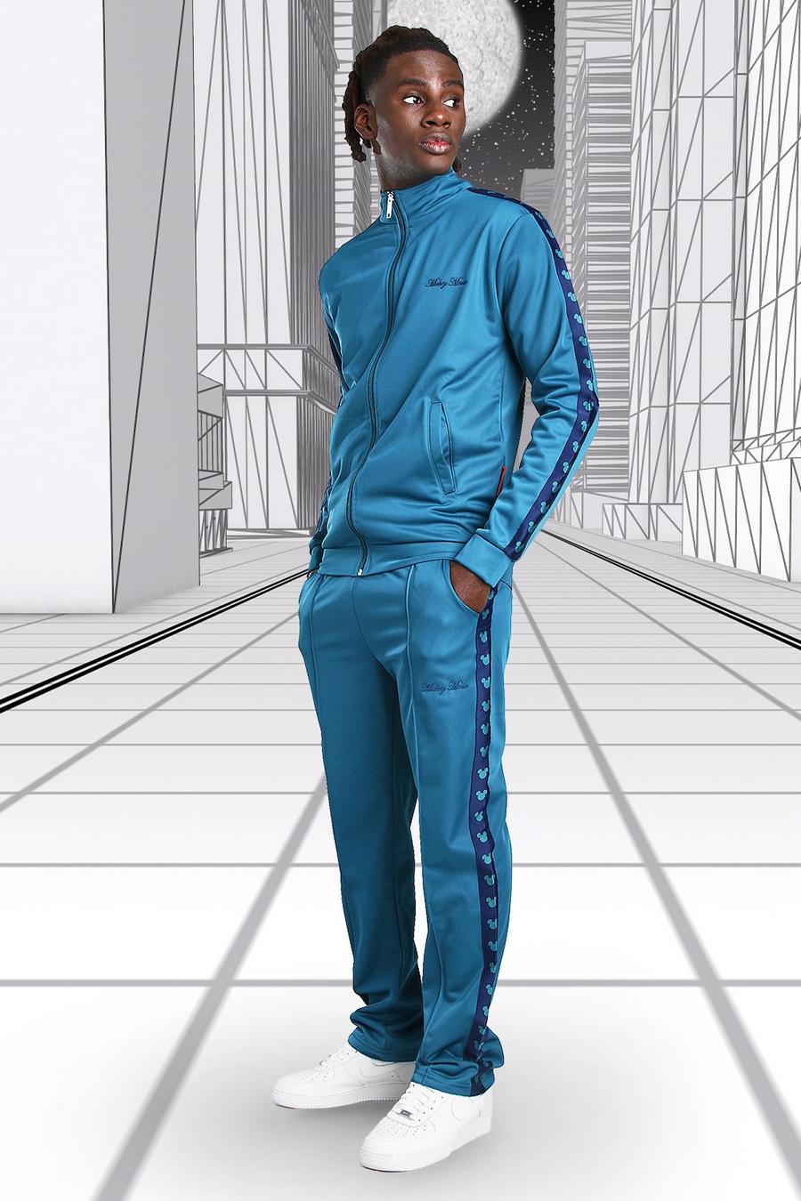 Teal Disney Mickey Tricot Funnel Neck Tracksuit image number 1
