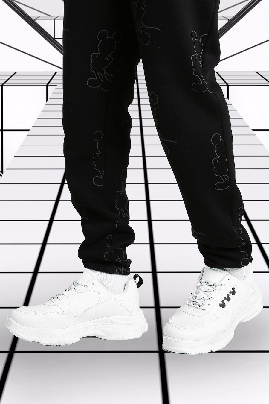 לבן נעלי ספורט עם סוליות עבות והדפס מיקי מאוס של Disney image number 1