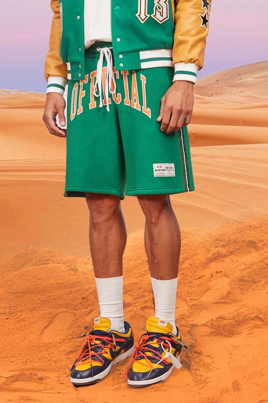 Green Official Basketball Jersey Shorts With Tape image number 1