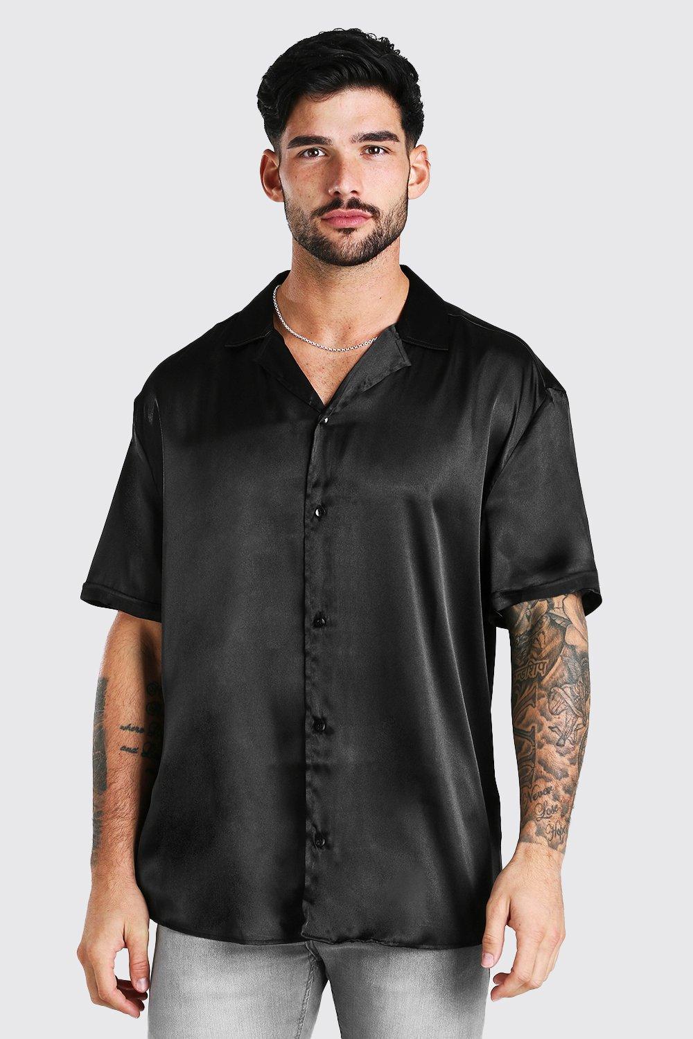 Satin shirt store short sleeve