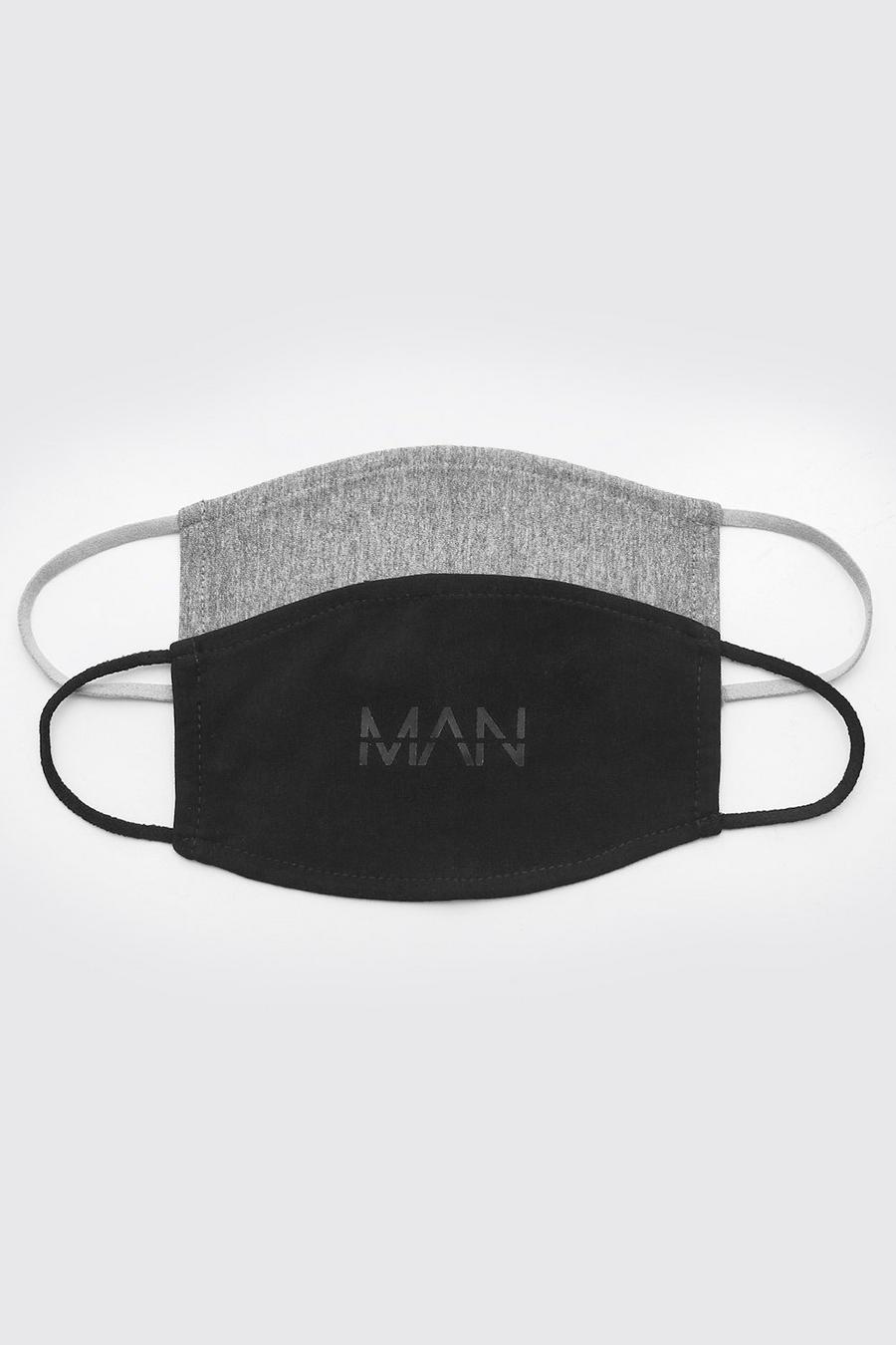 2er-Pack Fashion-Masken mit MAN-Dash-Motiv, Mehrfarbig image number 1