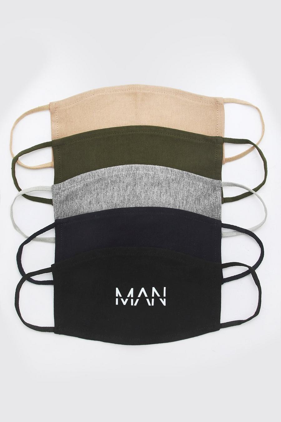 5 Pack Multi MAN Reversible Fashion Masks image number 1