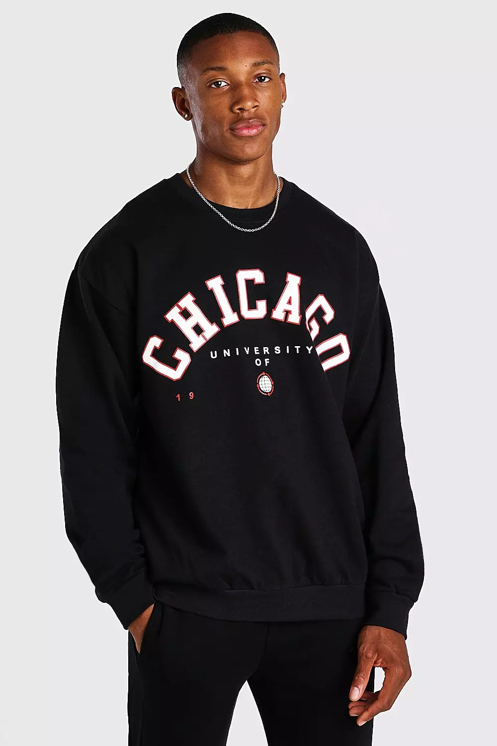 Chicago Flag Crew Neck Sweatshirt - dark grey - Great Chicago Gifts