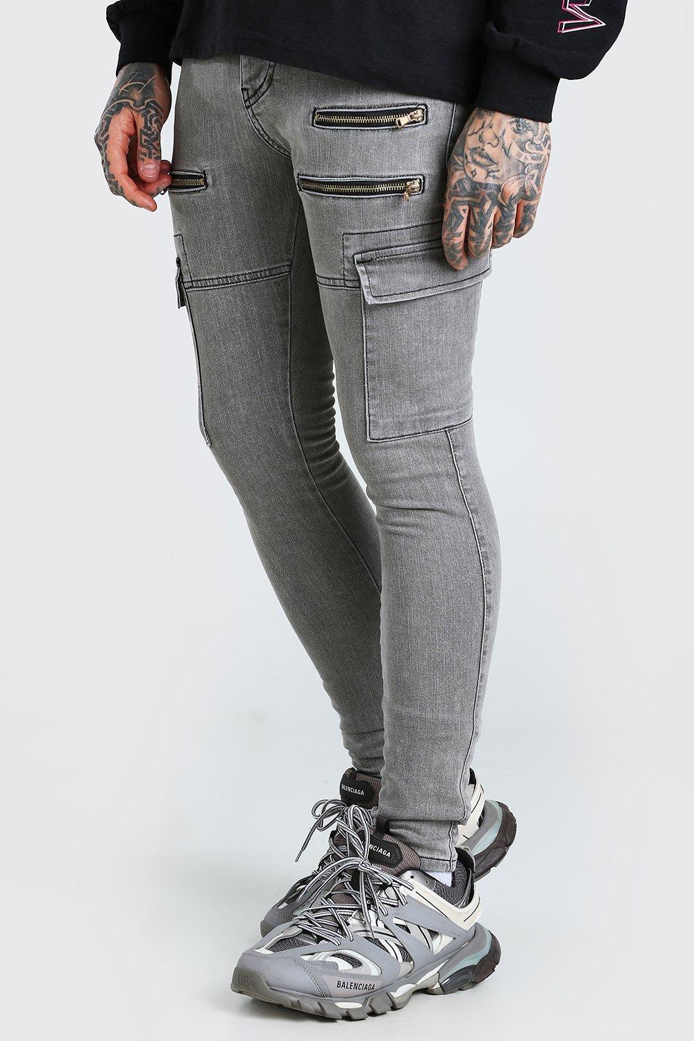 stretch cargo jeans