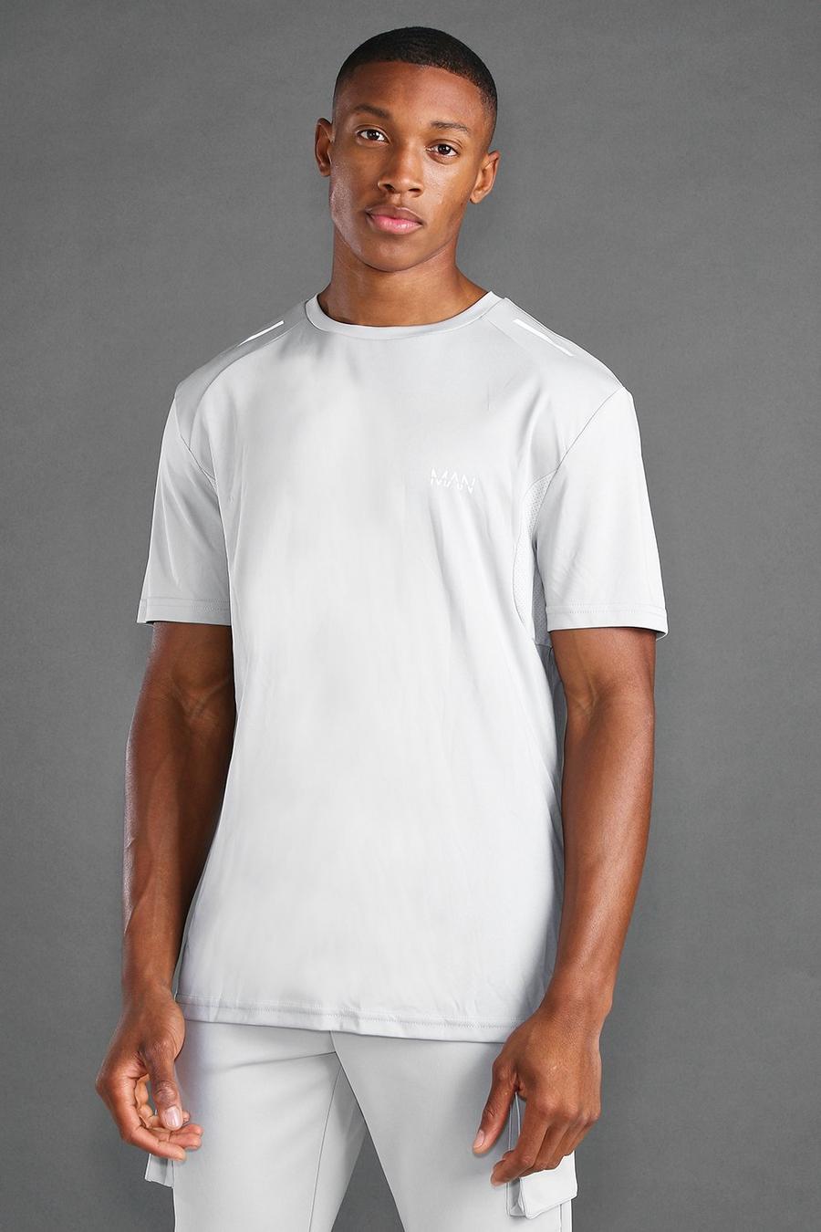 Grey MAN Active T-shirt With Reflective Detail image number 1