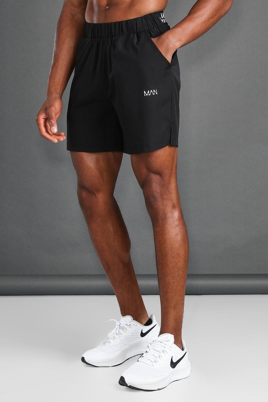 Black MAN Active Short With Waistband Detail image number 1