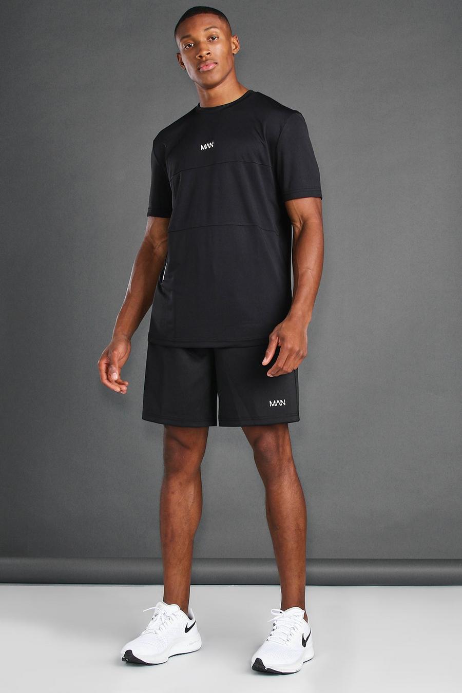 Black Man Utility Sport Setje Met Shorts image number 1