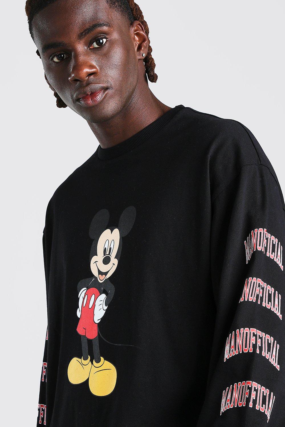 Oversized Disney Mickey MAN Long Sleeved T Shirt boohoo