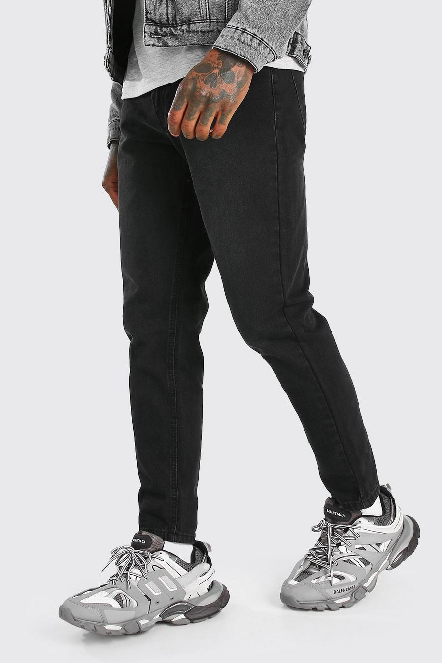 Black Tapered Jeans