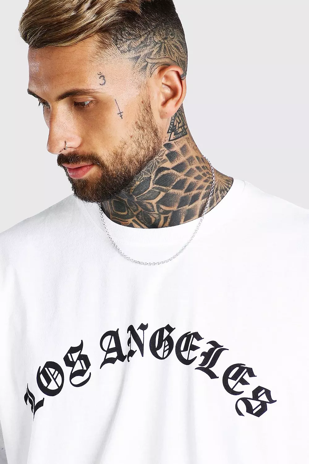 Oversized Los Angeles Slogan Longline T-Shirt