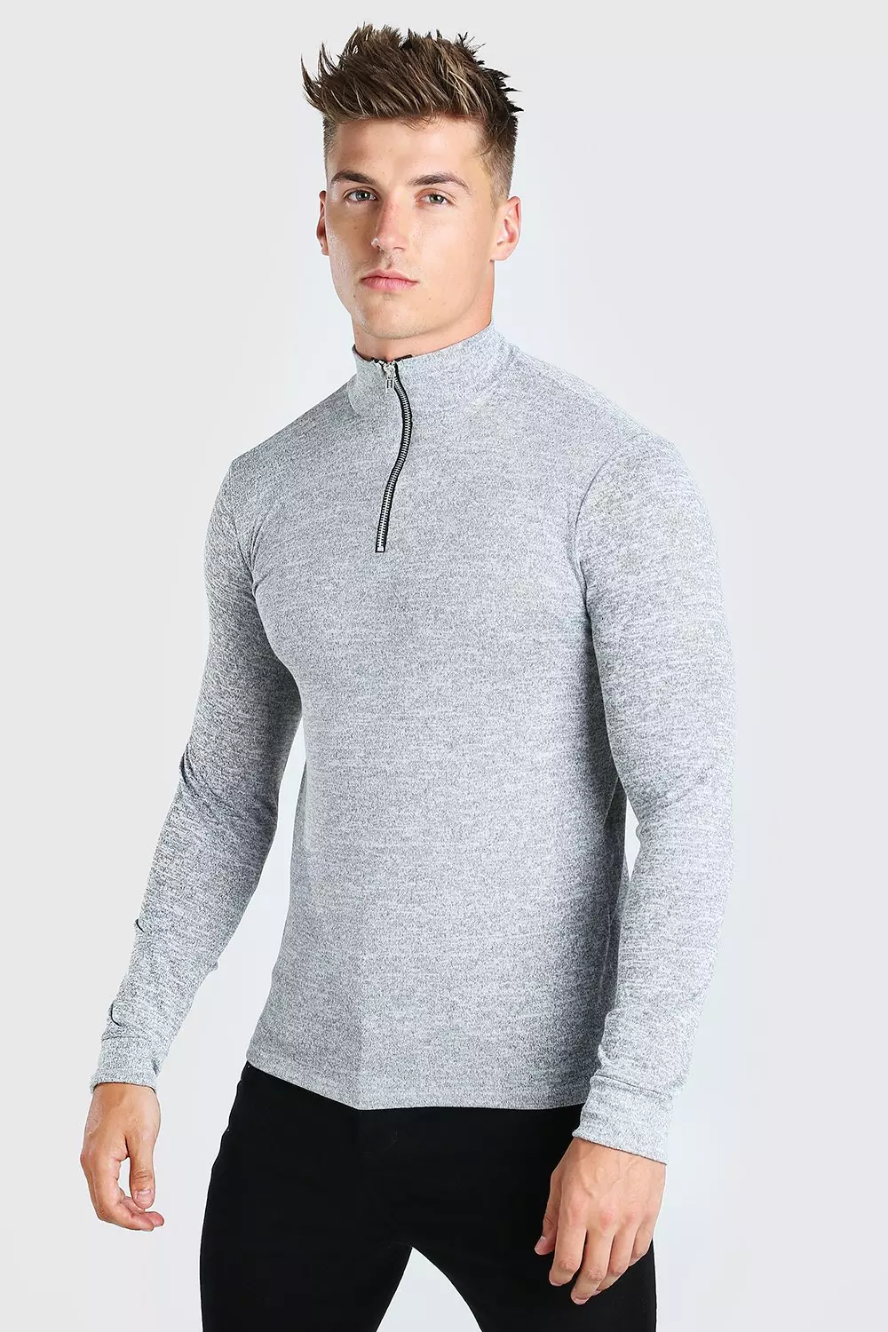 Mens zip funnel neck jumper hotsell