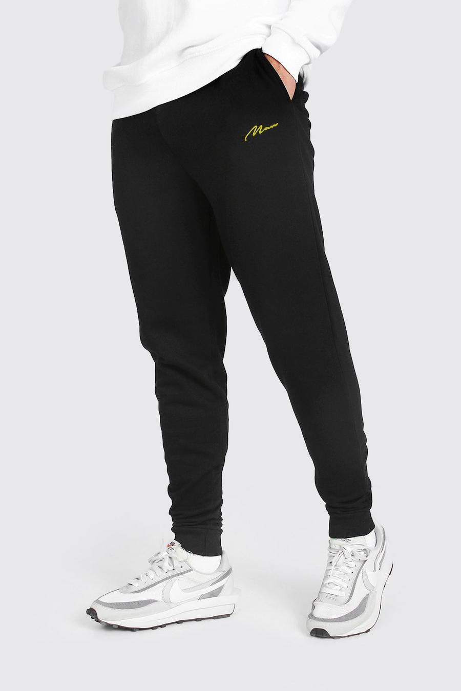 MAN Signature Embroidered Skinny Joggers image number 1