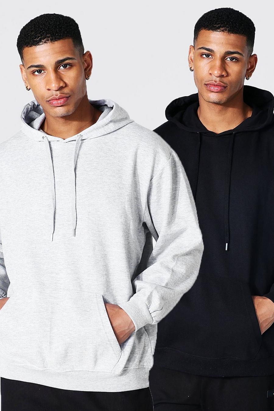 Multi 2 Pack Oversized Basic Over The Head Hoodie image number 1