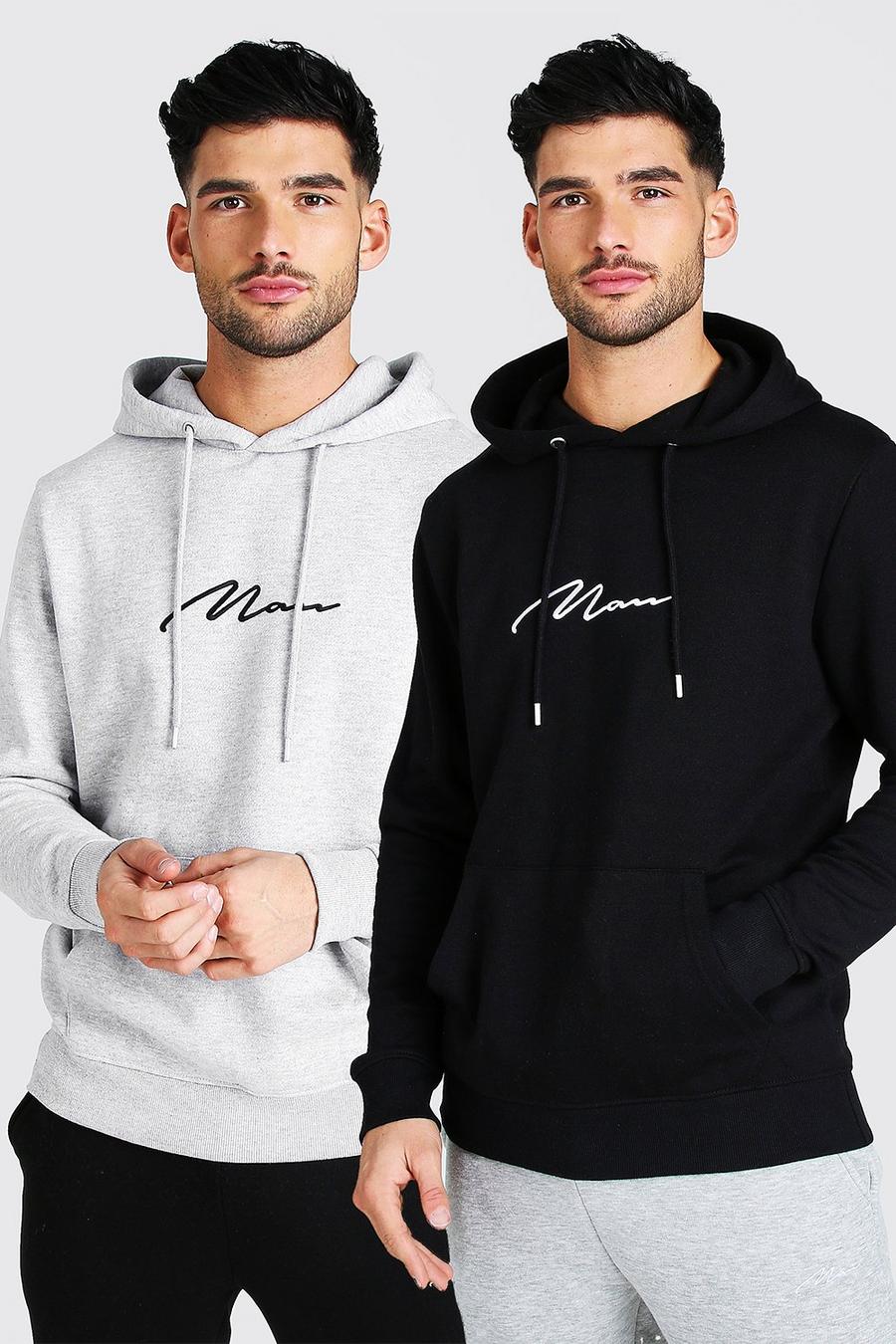 Multi 2 Pack MAN Signature Over The Head Hoodie image number 1