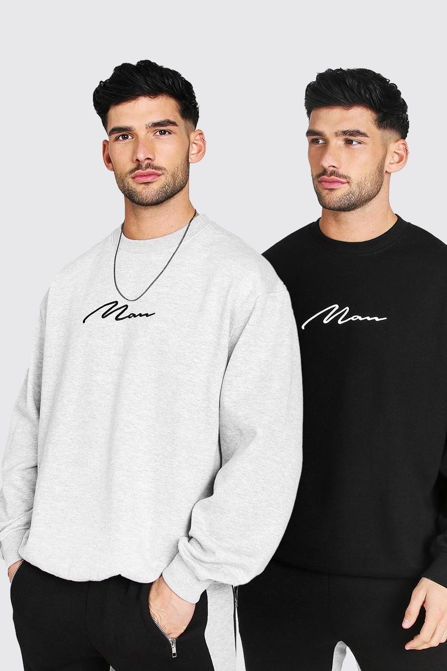 Multi Man Signature Oversize sweatshirt (2-pack) image number 1