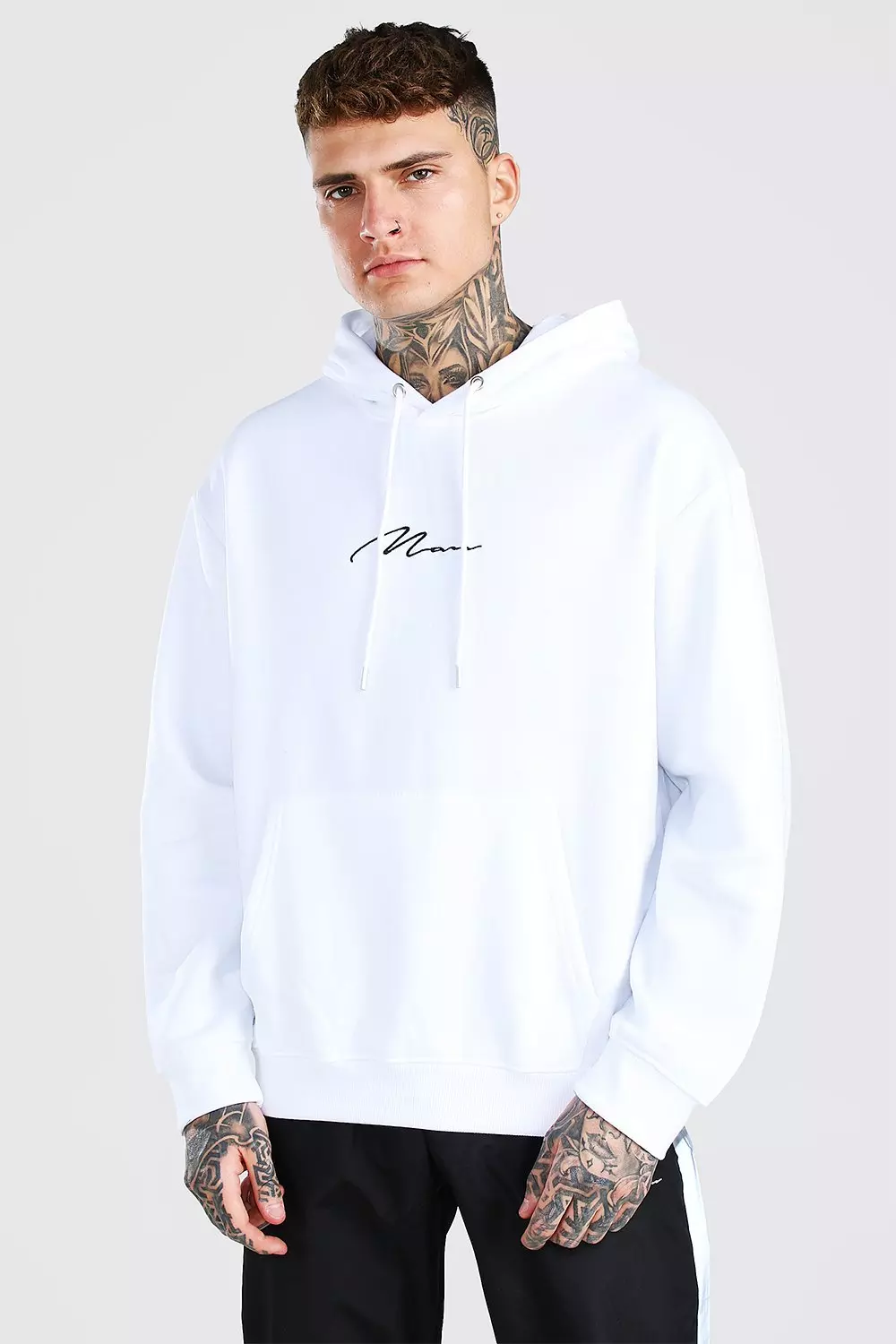 Boohoo man 2024 white hoodie