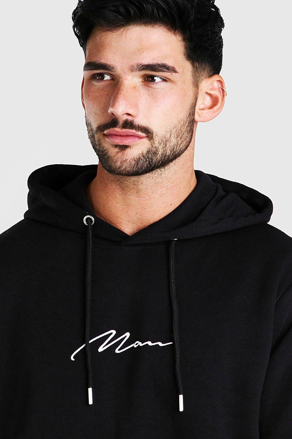 Man signature 2025 embroidered hoodie