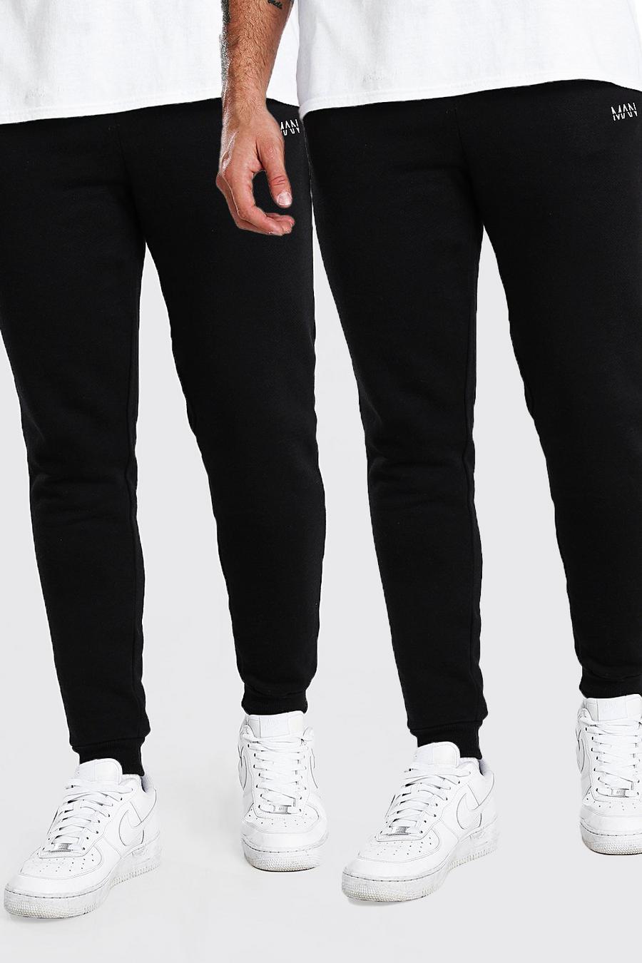 Confezione con 2 paia di pantaloni tuta aderenti con linea Man, Nero image number 1
