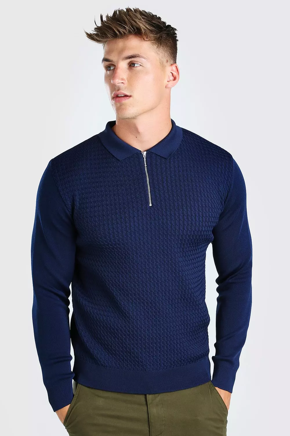 Half zip 2025 long sleeve polo