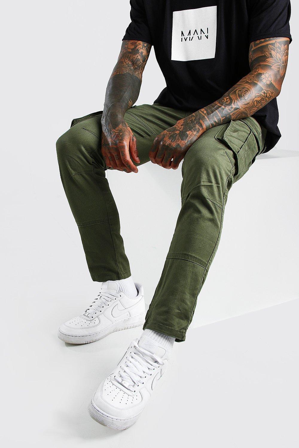 skinny fit cargo work trousers