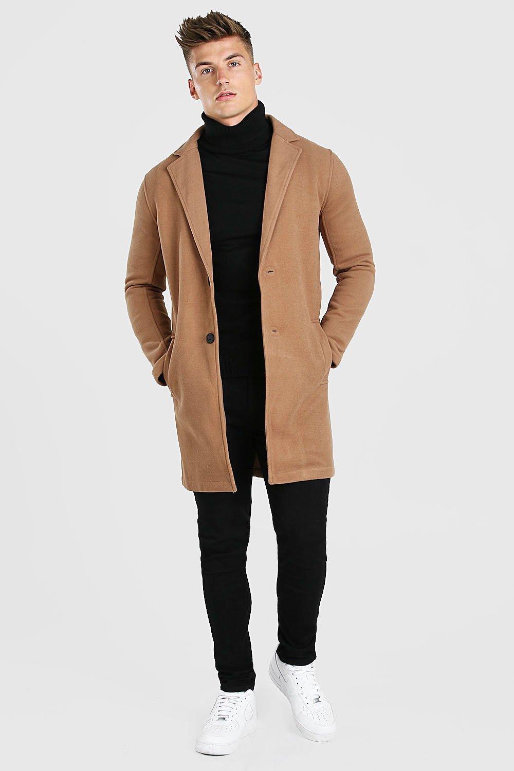 boohoo wool look coat in camel